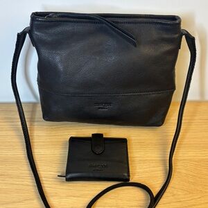 Margot Elegant Black Crossbody Bag and‎ Wallet